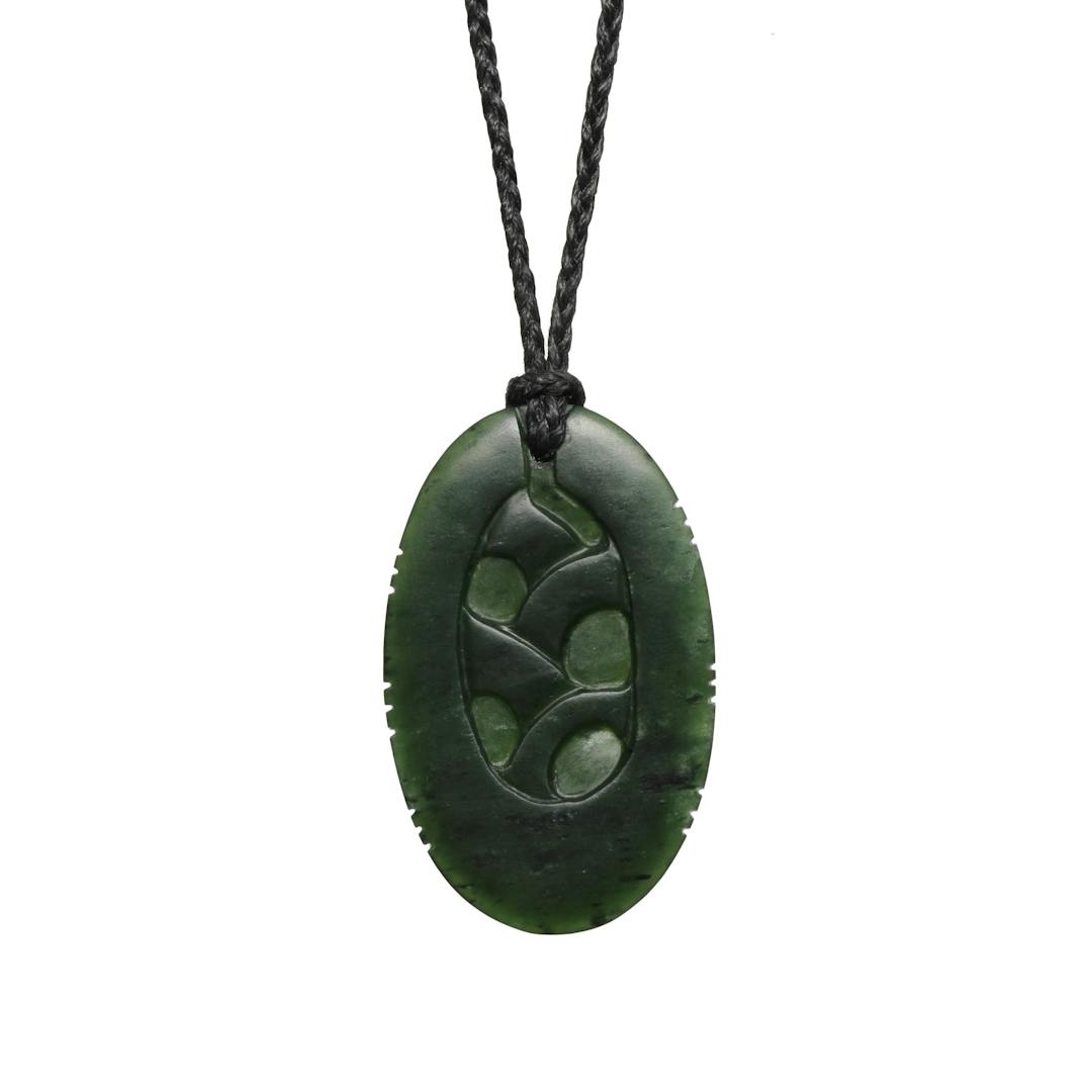 New Zealand Jade Pendant with Matakupenga Etching