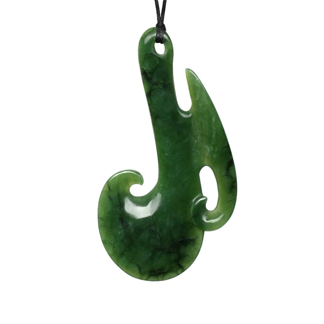 New Zealand Greenstone Contemporary Hook Necklace