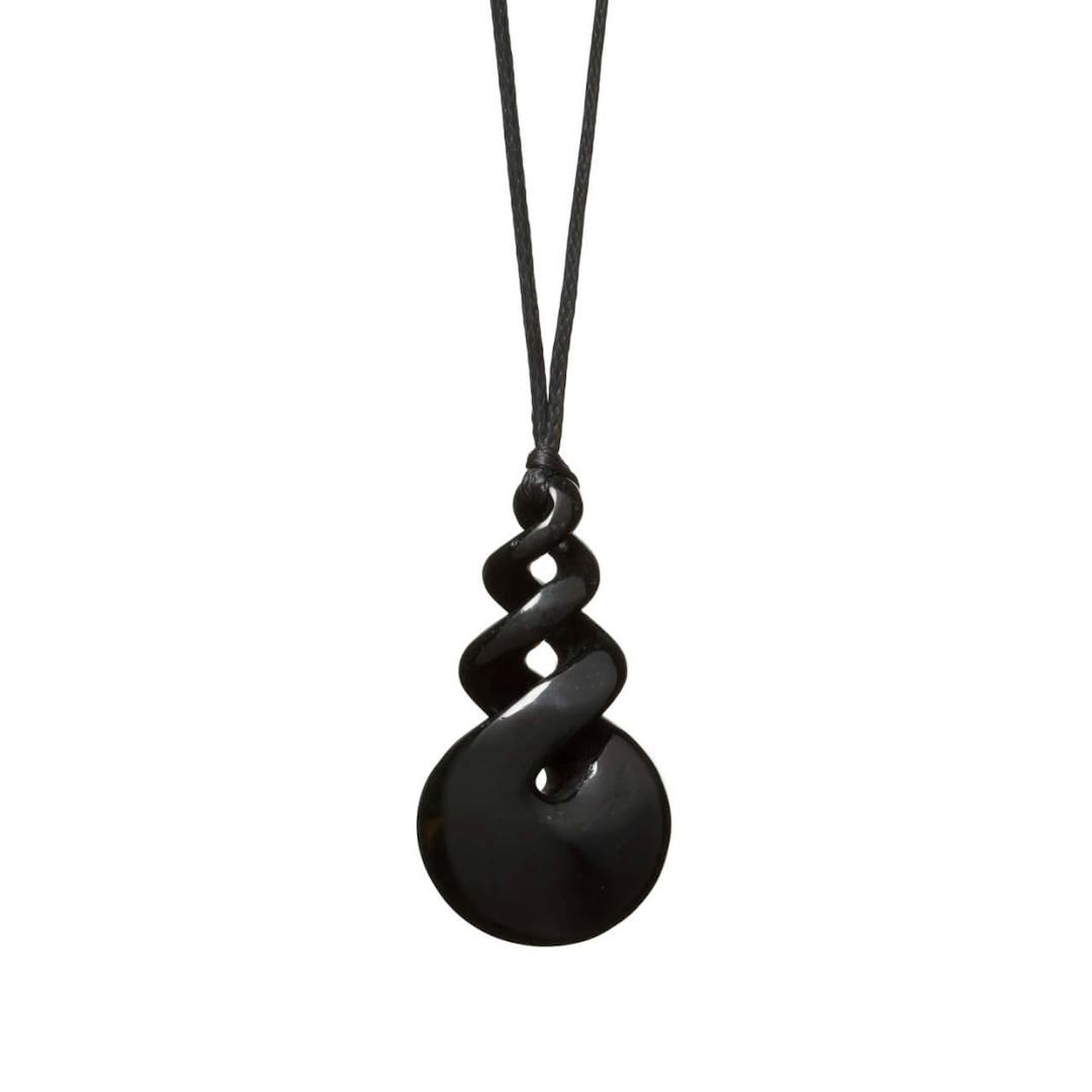 Australian Black Jade Large Twist Necklace
