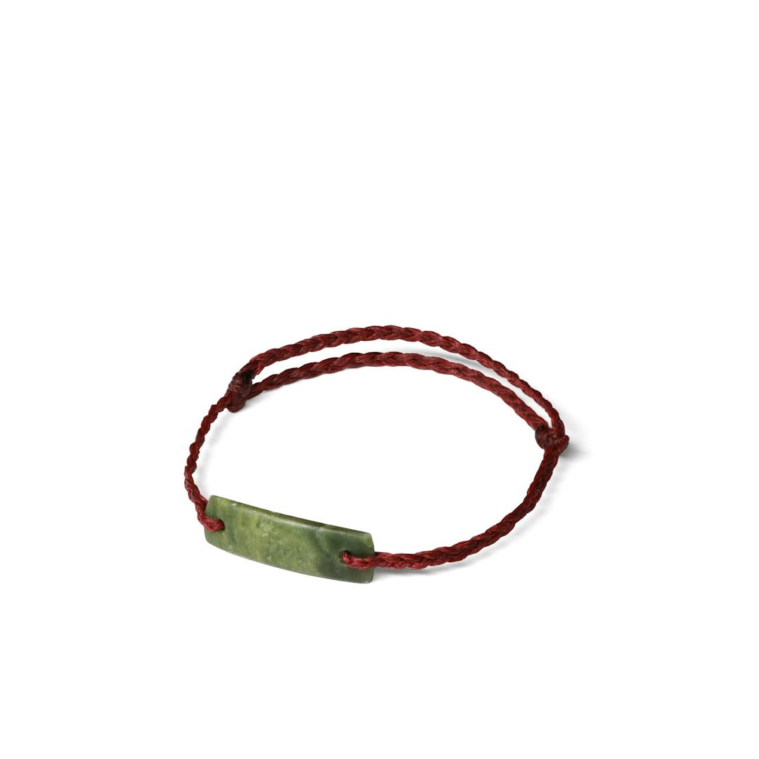 New Zealand Pounamu Red Plaited Bracelet