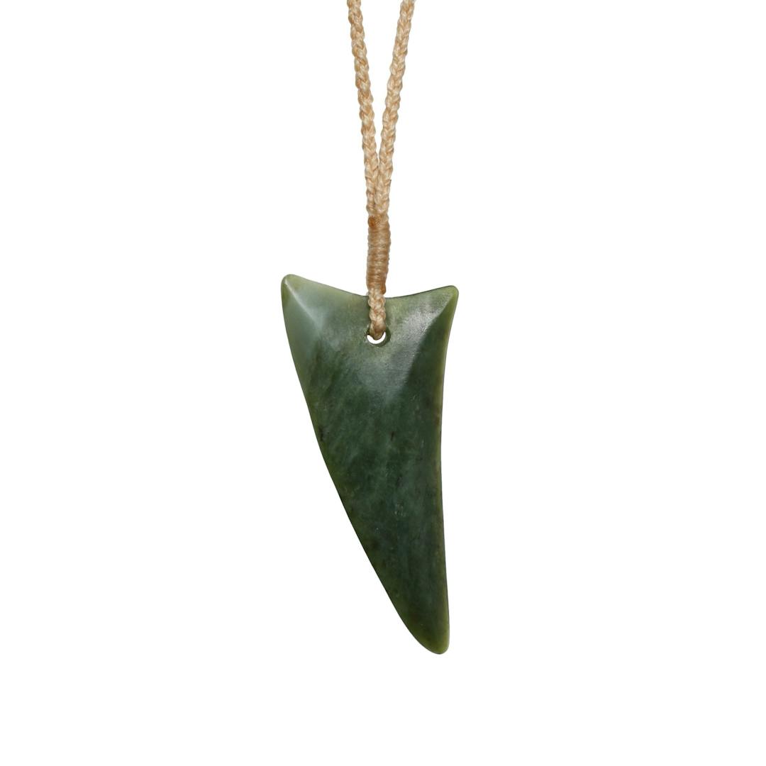 New Zealand Jade Faceted Tooth Pendant