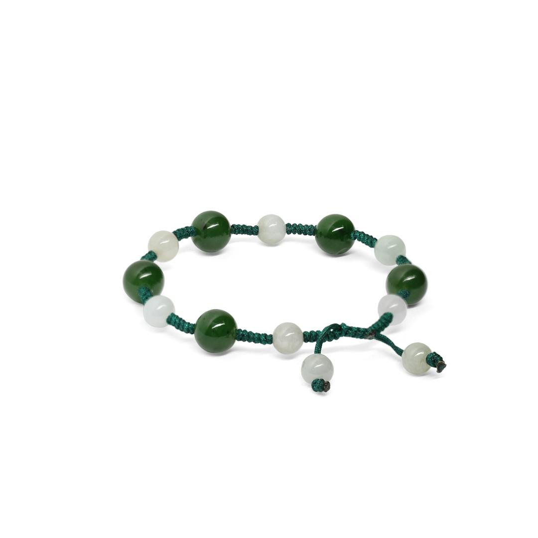 Canadian Jade & Jadeite Bead Bracelet