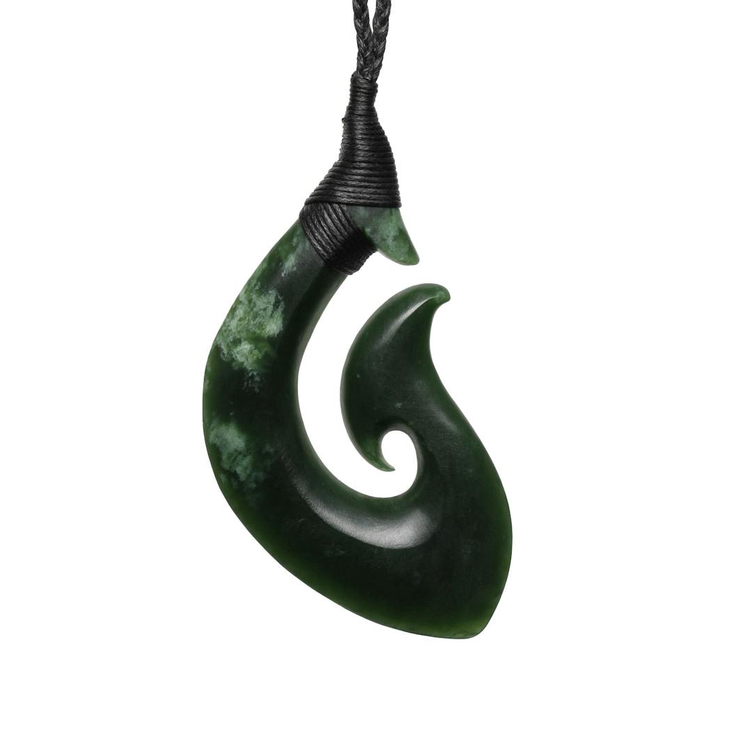 New Zealand Greenstone Hook Necklace