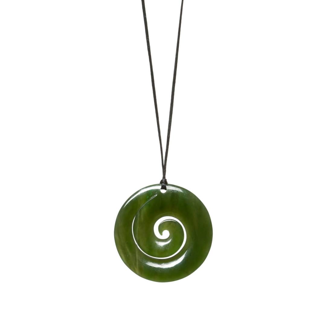 Canadian Jade Spiralling Koru Necklace